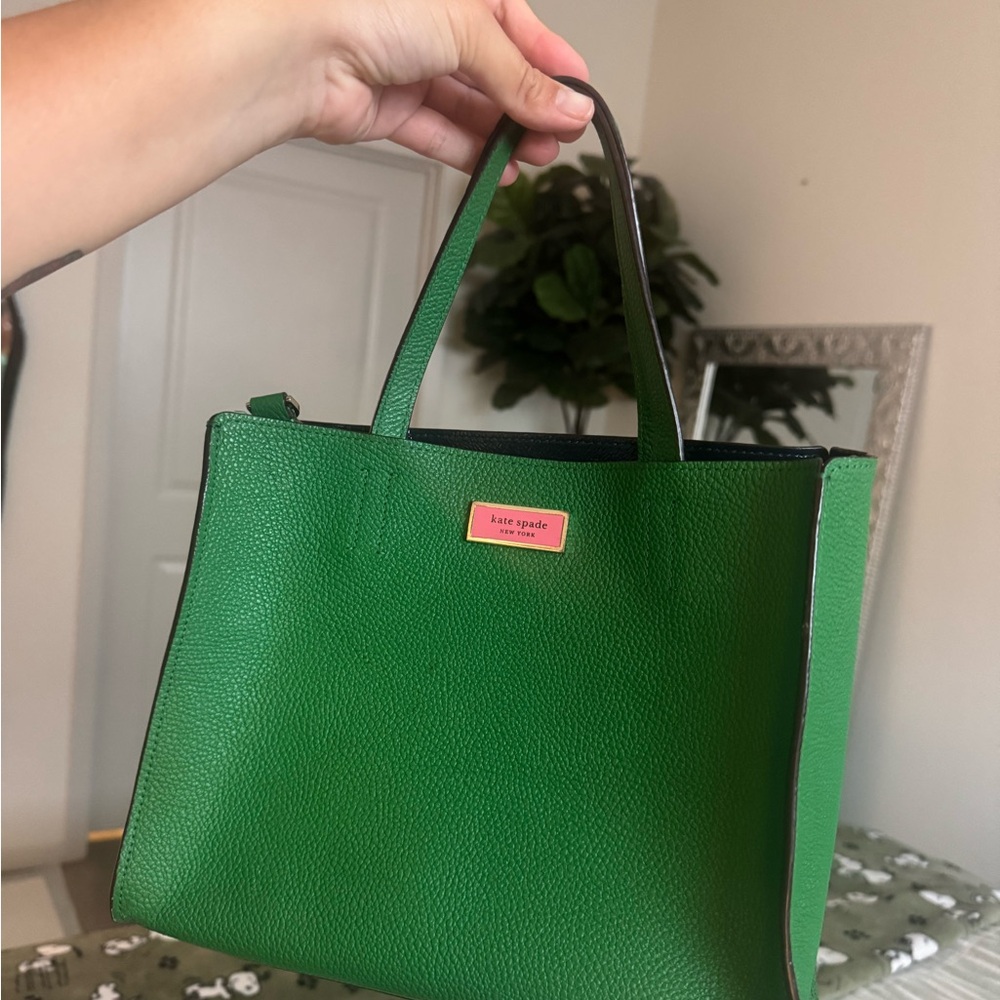 Sam Medium Satchel in Green Bean Leather